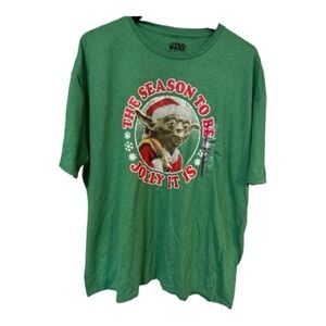 Star Wars Green Christmas Logo T-Shirt 2XL